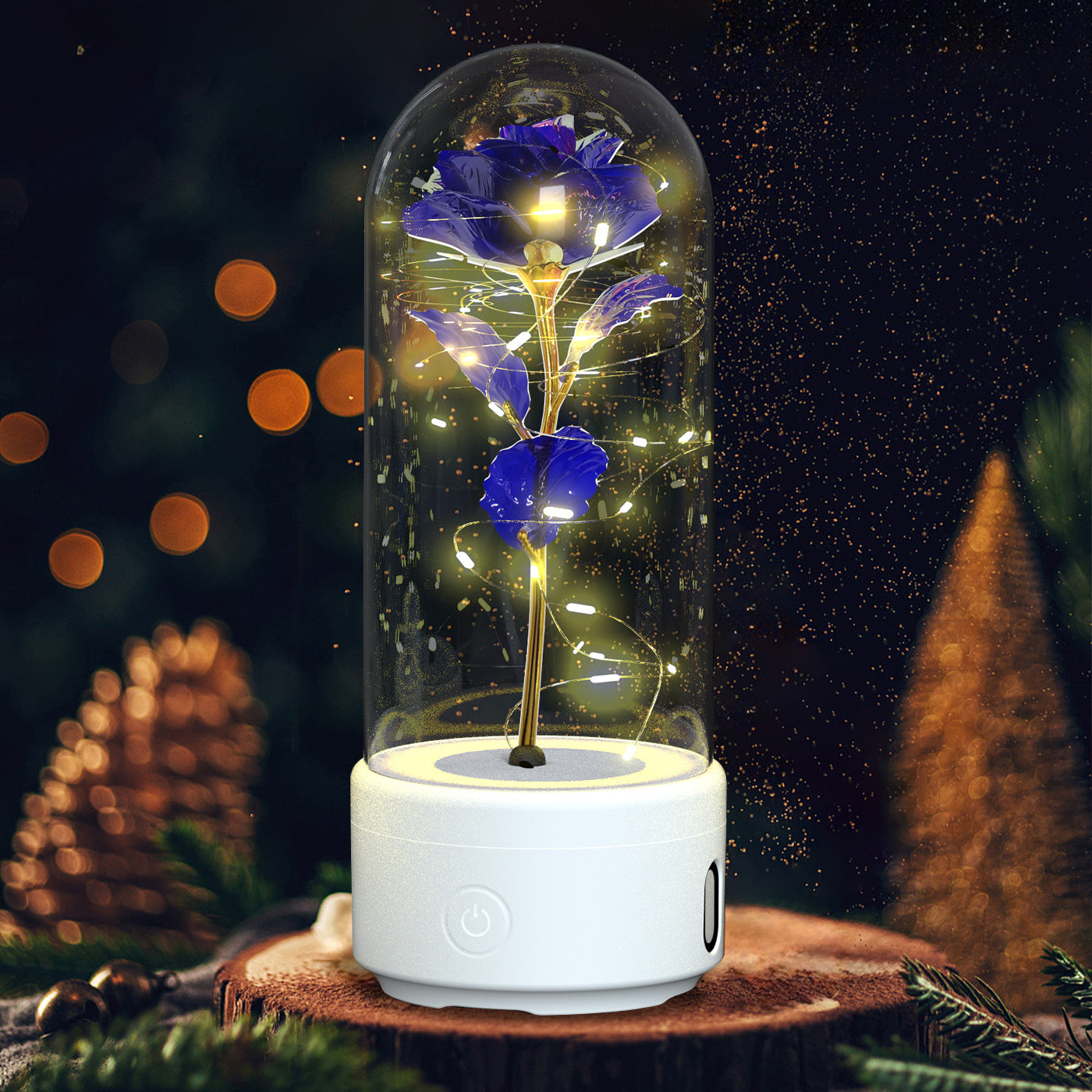 Creative 2-in-1 Rose Flowers LED Light & Bluetooth Speaker – Perfect Valentine's Day Gift