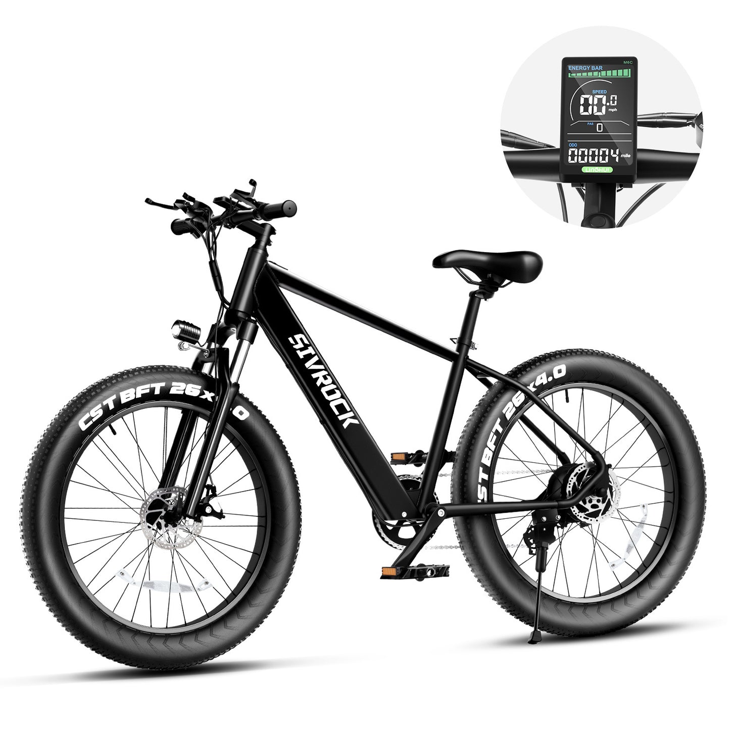 Professional 1000W Fat Tire Electric Mountain Bike – 26" x 4.0" Tires, 48V 15Ah Battery, UL & GCC Certified