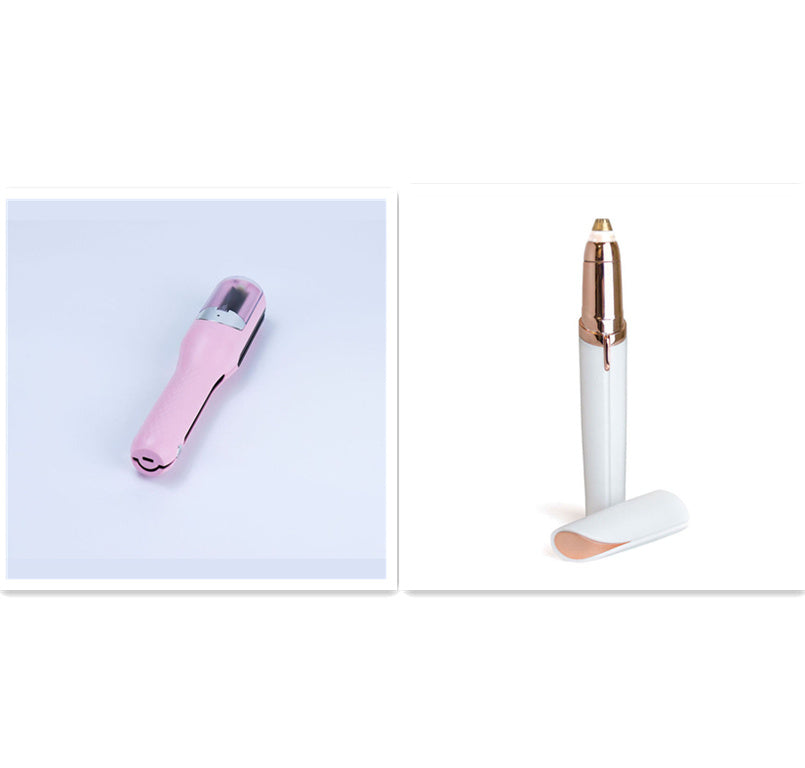 Flawlessly Brows Electric Eyebrow Remover – Painless, Portable Trimmer with LED Light & 18K Gold-Plated Head