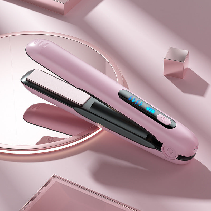 2-in-1 Cordless Hair Straightener & Curler – USB Rechargeable, 5000mAh Battery, Adjustable Heat Settings for Dry & Wet Hair