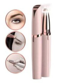 Flawlessly Brows Electric Eyebrow Remover – Painless, Portable Trimmer with LED Light & 18K Gold-Plated Head