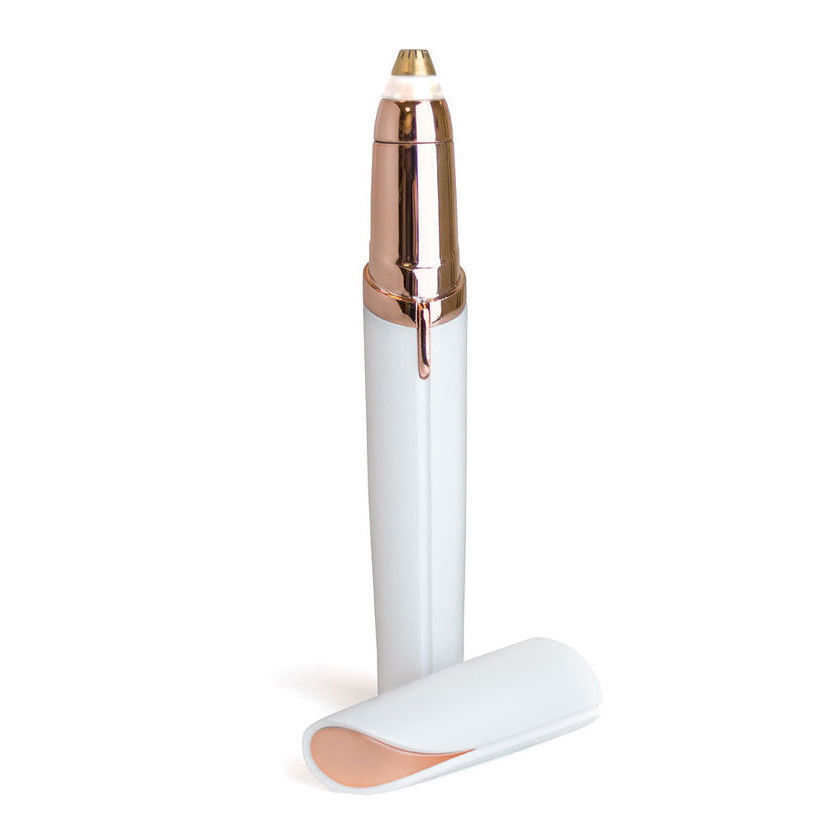 Flawlessly Brows Electric Eyebrow Remover – Painless, Portable Trimmer with LED Light & 18K Gold-Plated Head