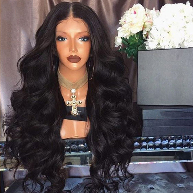 Glamorous Big Wave Long Curly Wig – Mid-Parted Heat-Resistant Synthetic Hair