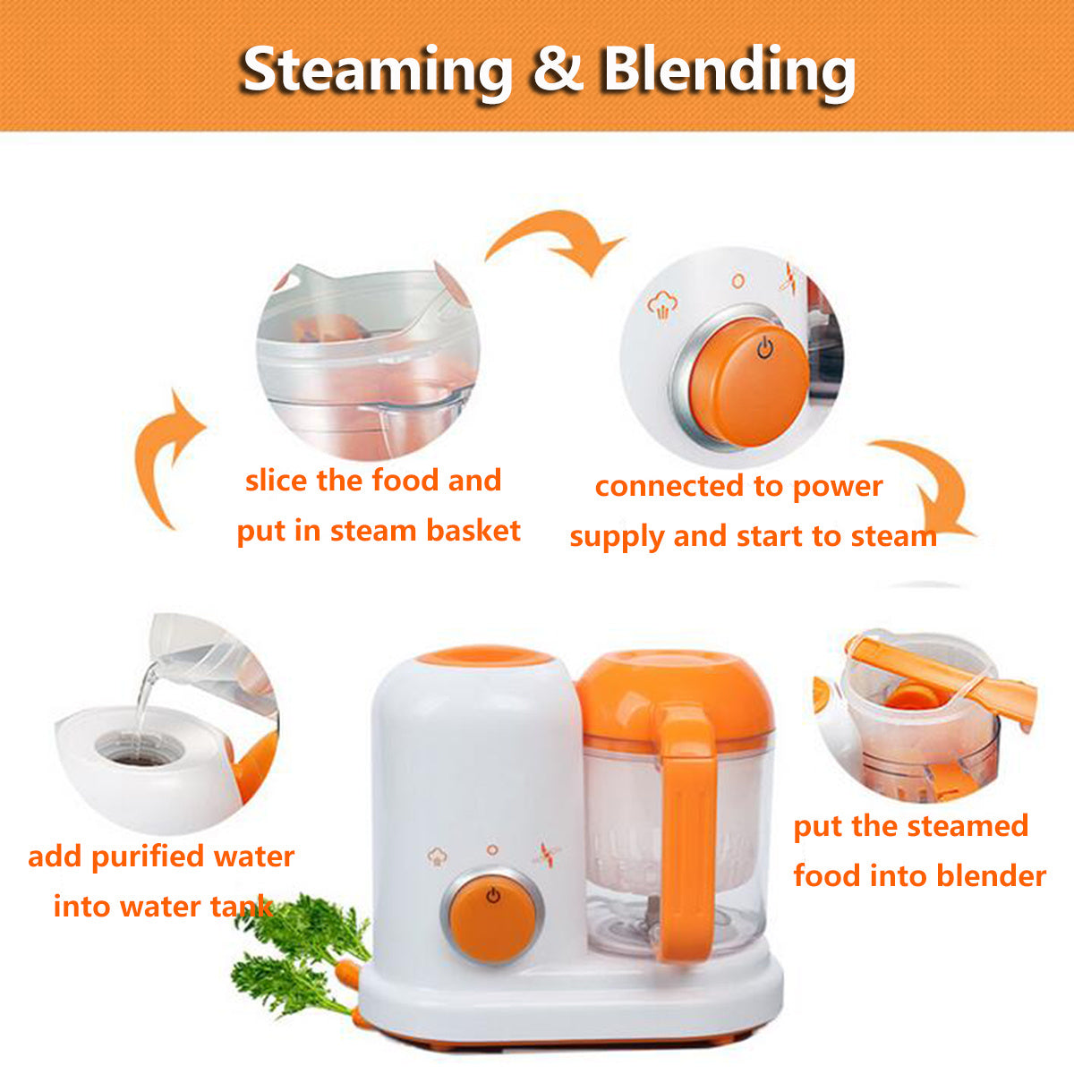 5-in-1 Smart Baby Food Processor – Steam, Blend, Warm Milk, and More