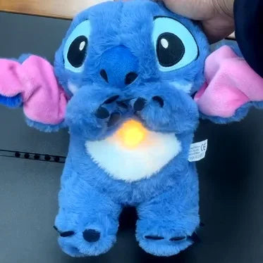 2025 New Lilo&Stitch Plush Doll Breath Child Peluche Kawaii Soothes Toy Anime Baby Music Light Sleep Toys Pink Stitch Kid Gifts