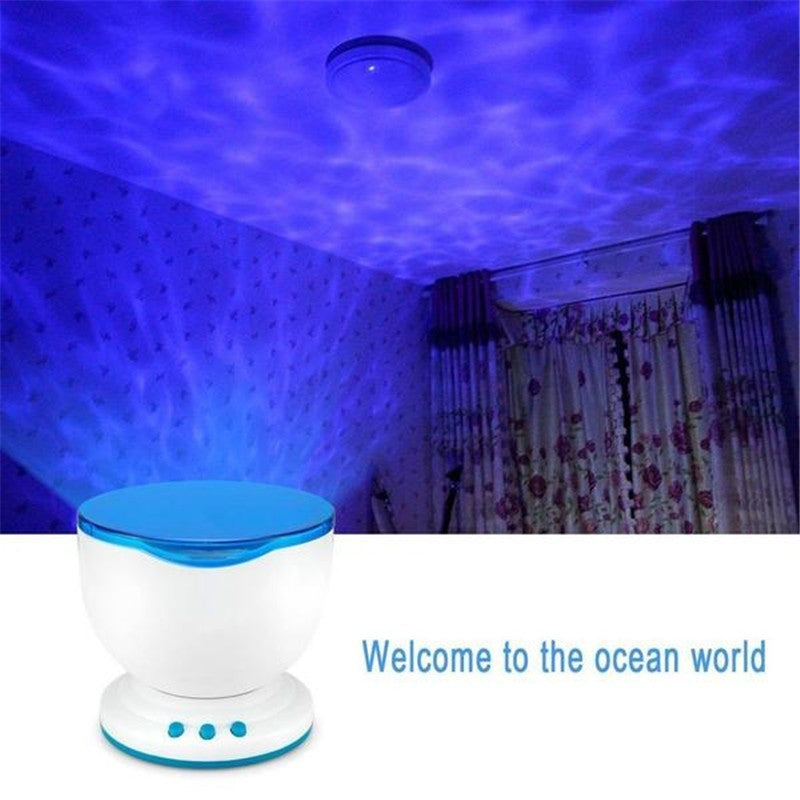 Ocean Wave Projector LED Night Light with Remote Control – TF Card Music Player & Speaker – Aurora Projection Lamp