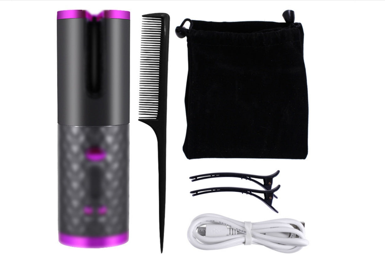 Wireless USB Charging Curling Iron – Portable Multifunctional Hair Curler with Adjustable Heat & Timer Settings