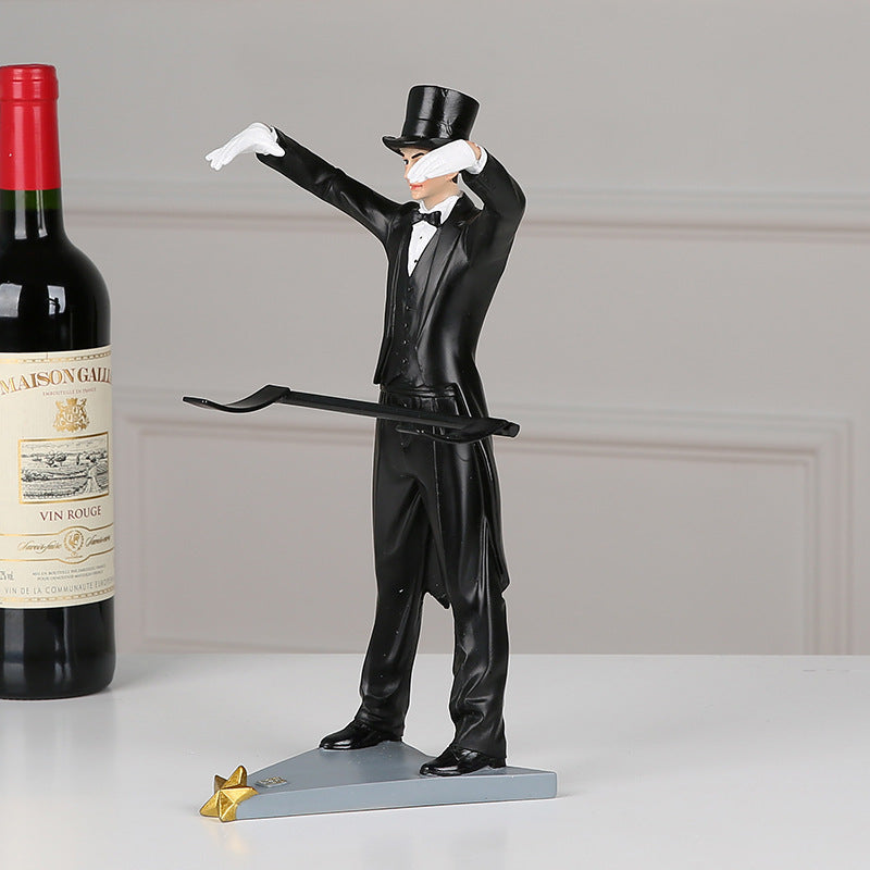 Elegant Resin Wine Rack Décor – Artistic Wine Cabinet Ornament