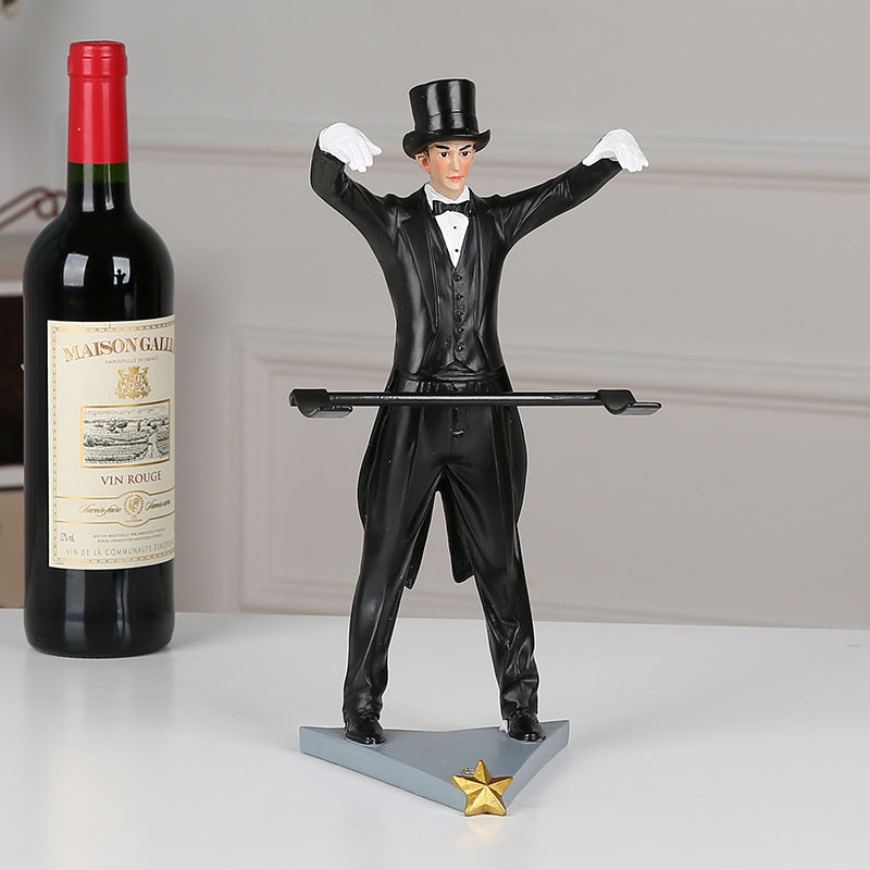 Elegant Resin Wine Rack Décor – Artistic Wine Cabinet Ornament