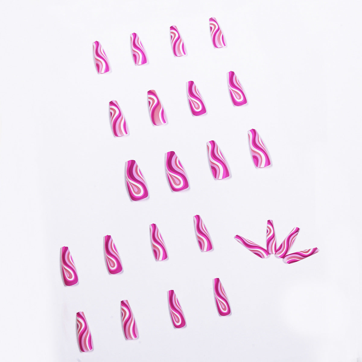 Detachable Artistic Press-On Nails – 24-Piece Reusable Set with Glue for Salon-Quality Manicure