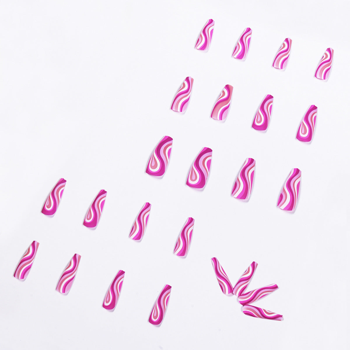 Detachable Artistic Press-On Nails – 24-Piece Reusable Set with Glue for Salon-Quality Manicure