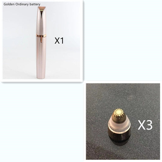 Flawlessly Brows Electric Eyebrow Remover – Painless, Portable Trimmer with LED Light & 18K Gold-Plated Head