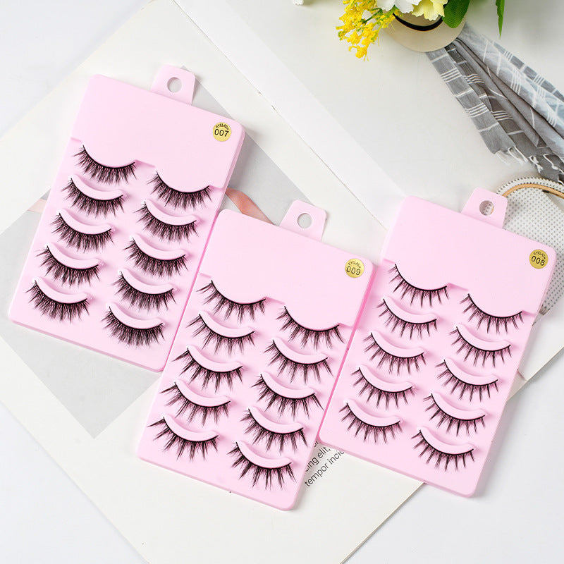 5 Pairs Manga-Inspired False Eyelashes – Natural Wispy Korean Anime Cosplay Lashes