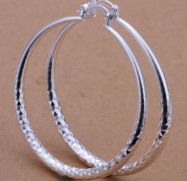 925 Silver Large Hoop Earrings – Bold Statement Jewelry for Women
