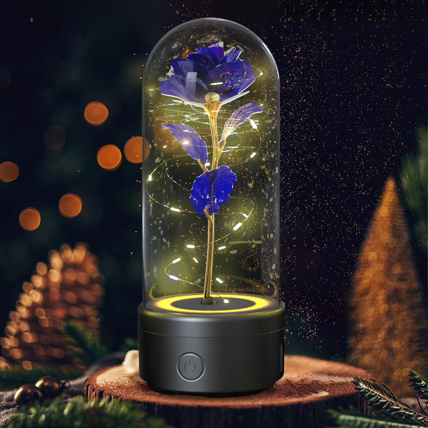 Creative 2-in-1 Rose Flowers LED Light & Bluetooth Speaker – Perfect Valentine's Day Gift