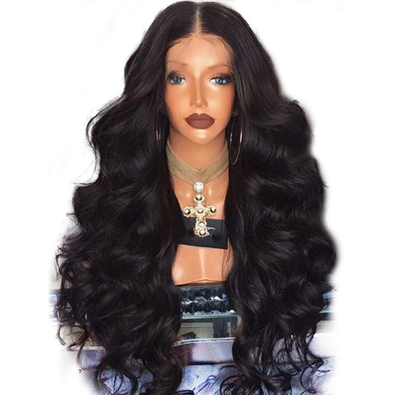 Glamorous Big Wave Long Curly Wig – Mid-Parted Heat-Resistant Synthetic Hair