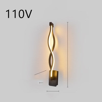 Nordic Minimalist LED Wall Lamp – Modern Iron Bedside Light Fixture for Bedroom & Living Room