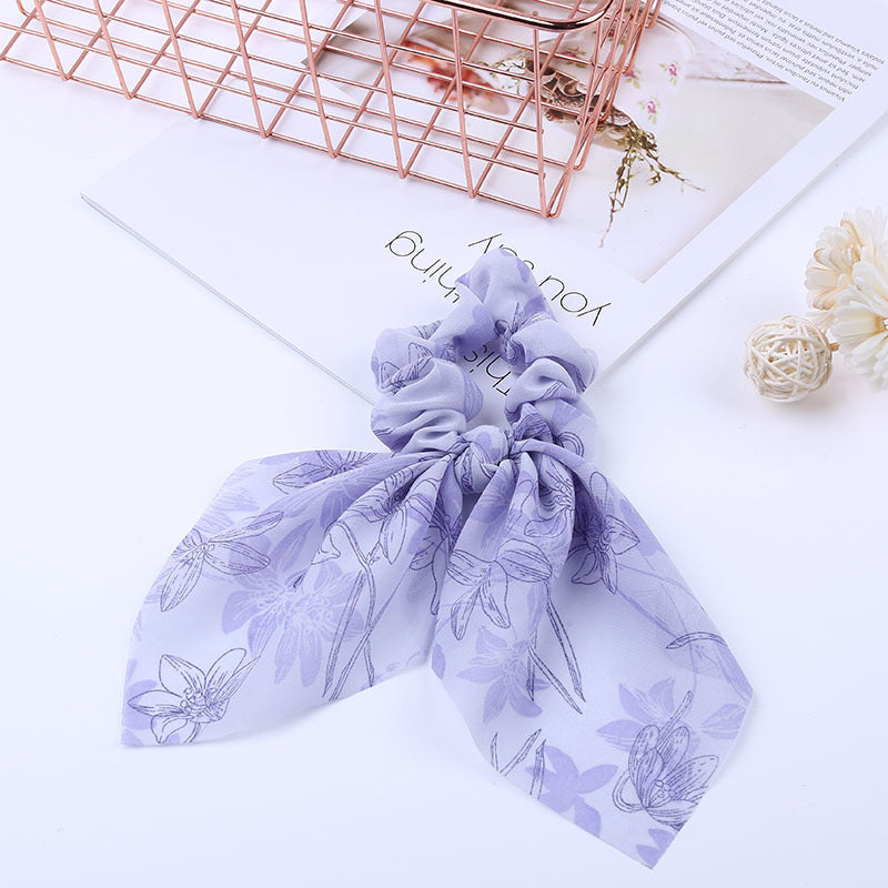 Pearl Pendant Large Bow Hair Band – Women's Knotted Hair Rope with Elegant Pearl Accent