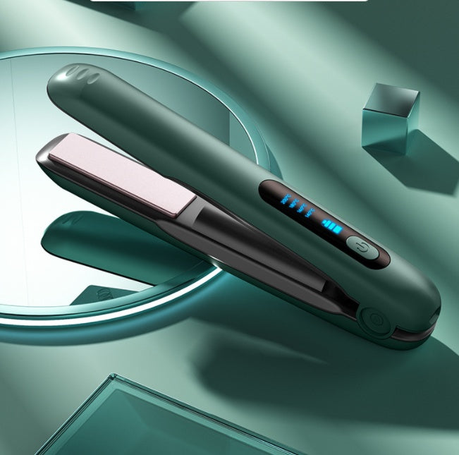 2-in-1 Cordless Hair Straightener & Curler – USB Rechargeable, 5000mAh Battery, Adjustable Heat Settings for Dry & Wet Hair