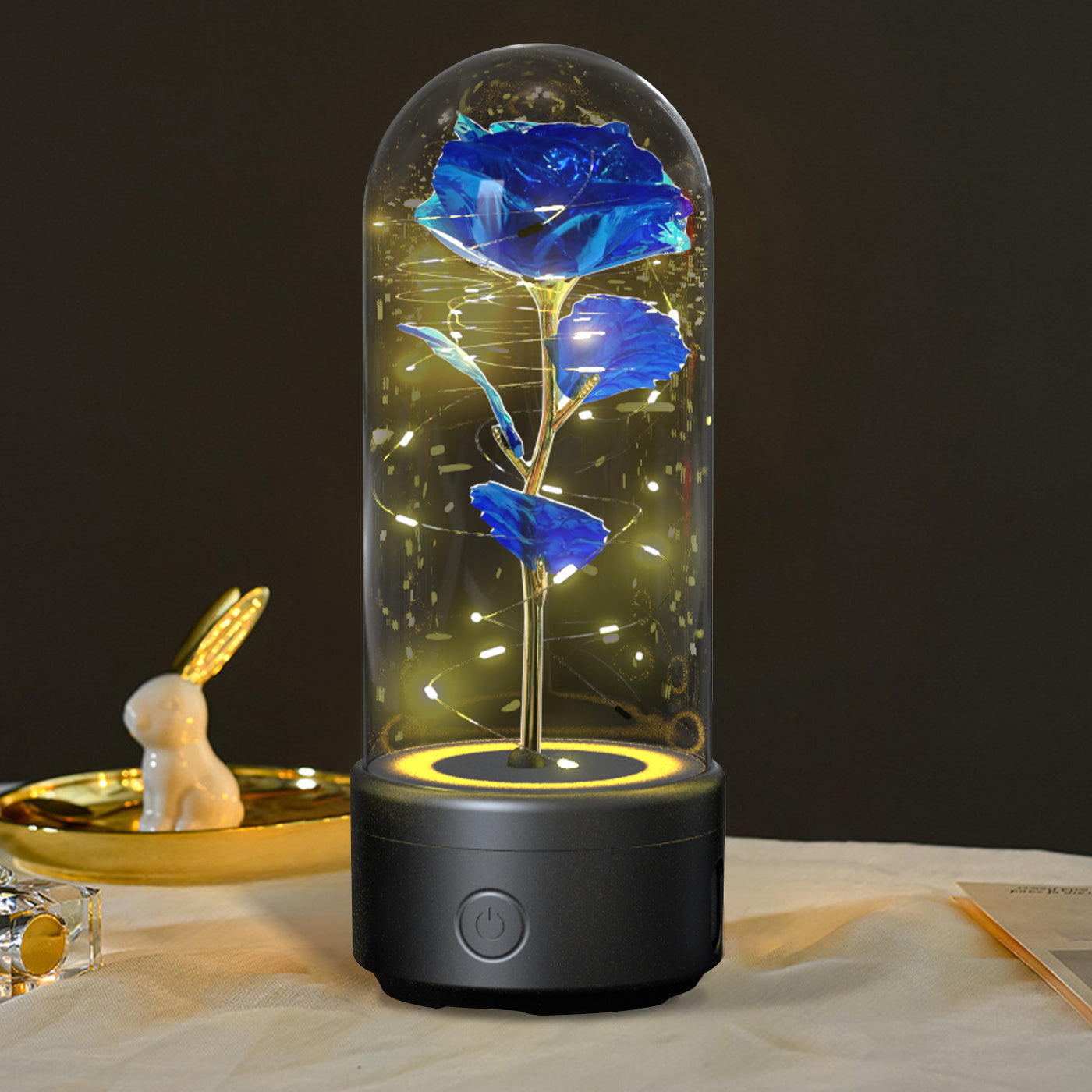 Creative 2-in-1 Rose Flowers LED Light & Bluetooth Speaker – Perfect Valentine's Day Gift