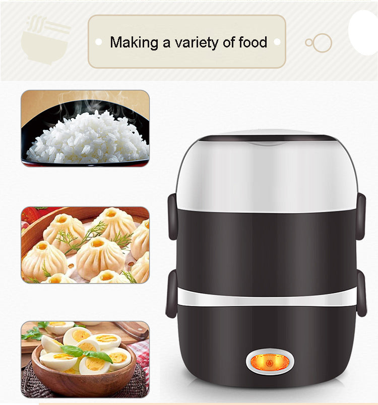 Multi-Function Electric Lunch Box – 2L USB-Powered Portable Food Warmer with 3 Compartments