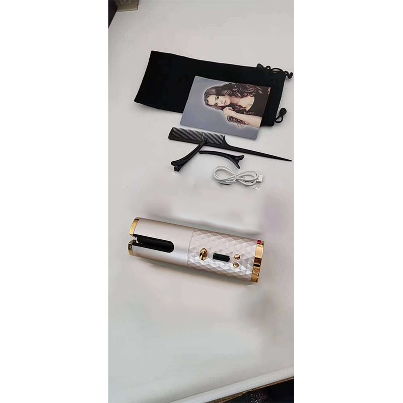 Multifunctional Automatic Wireless Curling Iron – Cordless, USB Rechargeable, LCD Display