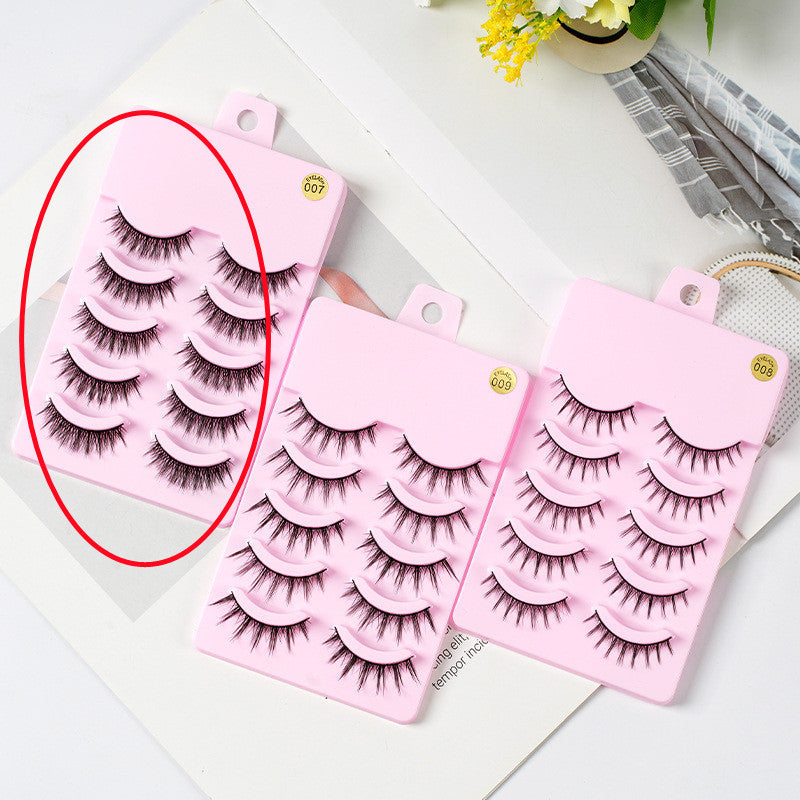 5 Pairs Manga-Inspired False Eyelashes – Natural Wispy Korean Anime Cosplay Lashes