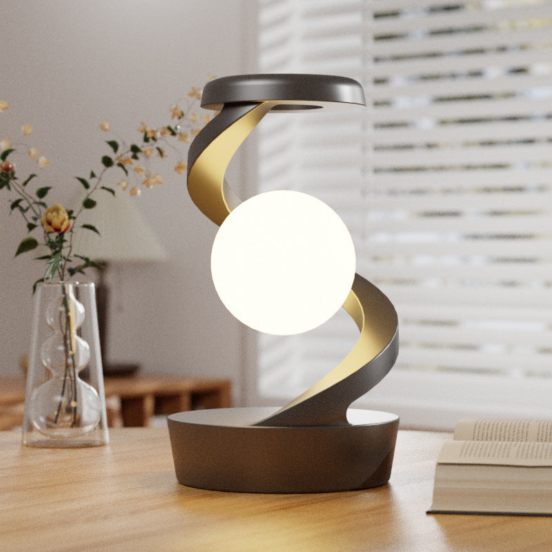 Rotating Moon Desk Lamp with Wireless Phone Charging – Touch Sensor Night Light & Modern Home Decor