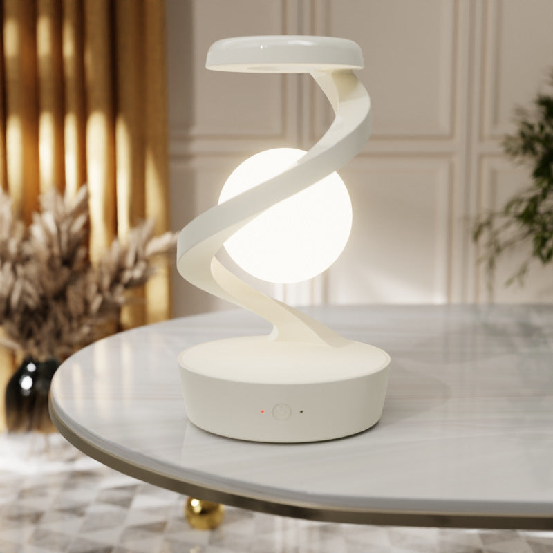 Rotating Moon Desk Lamp with Wireless Phone Charging – Touch Sensor Night Light & Modern Home Decor