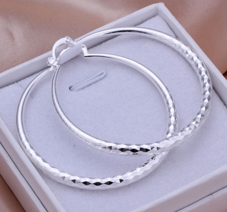 925 Silver Large Hoop Earrings – Bold Statement Jewelry for Women