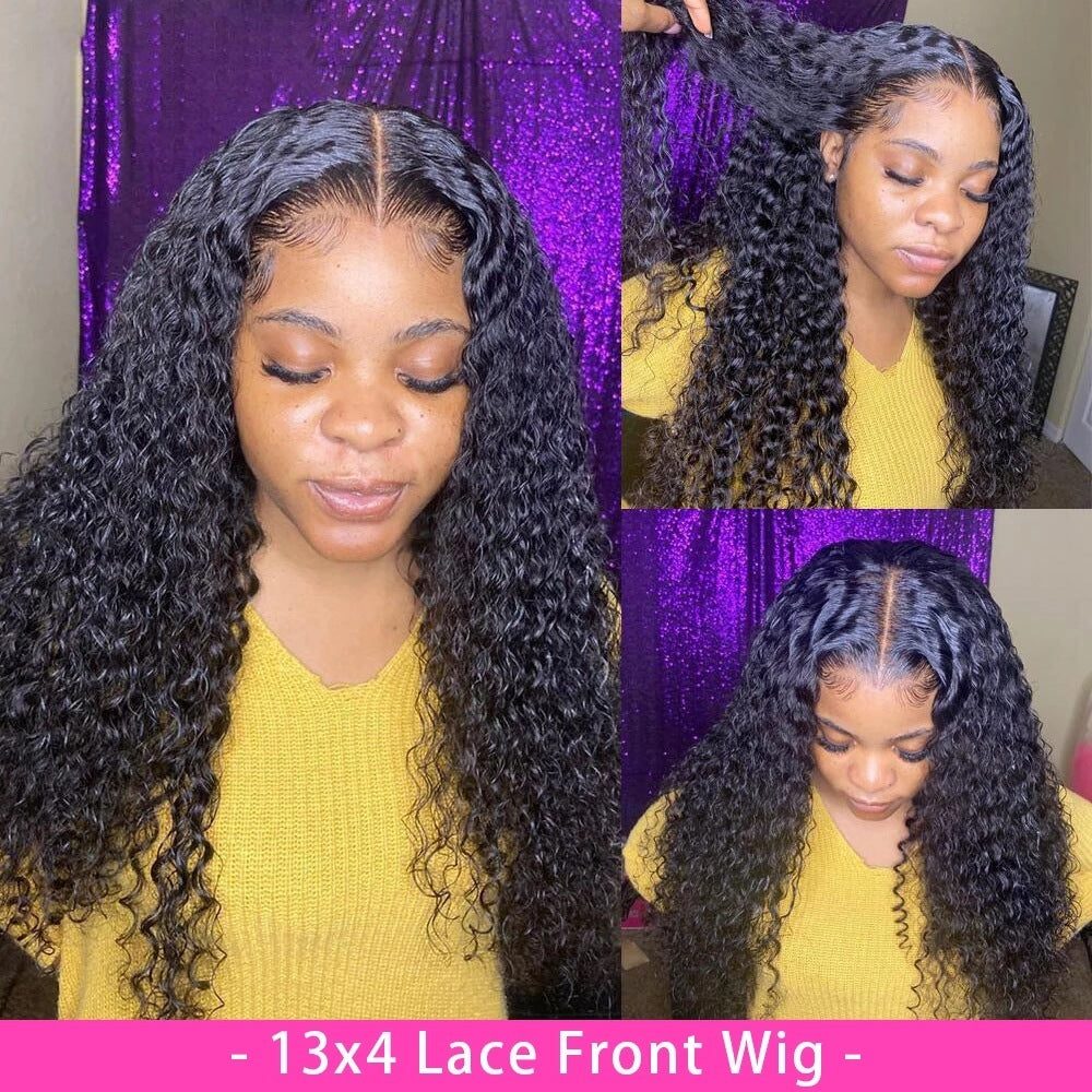 Curly Lace Front Human Hair Wig – 100% Brazilian Virgin Hair, Pre-Plucked with Baby Hairs, Glueless, 180% Density