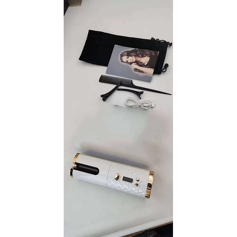Multifunctional Automatic Wireless Curling Iron – Cordless, USB Rechargeable, LCD Display