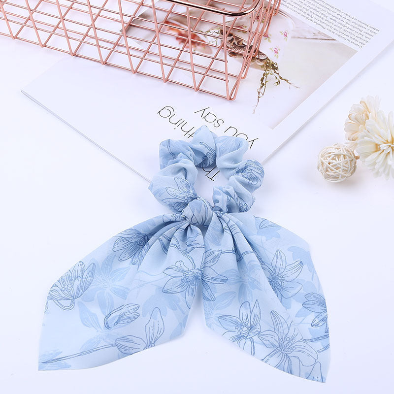 Pearl Pendant Large Bow Hair Band – Women's Knotted Hair Rope with Elegant Pearl Accent