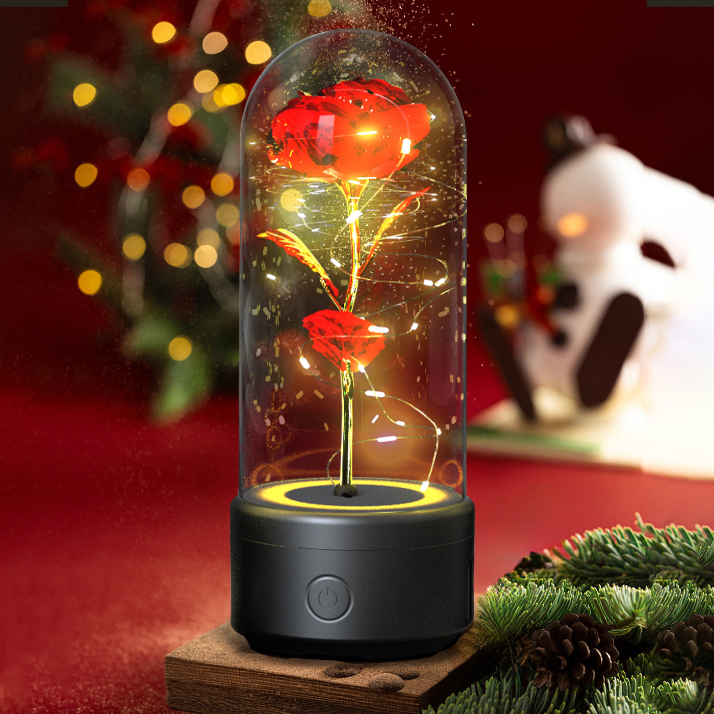 Creative 2-in-1 Rose Flowers LED Light & Bluetooth Speaker – Perfect Valentine's Day Gift