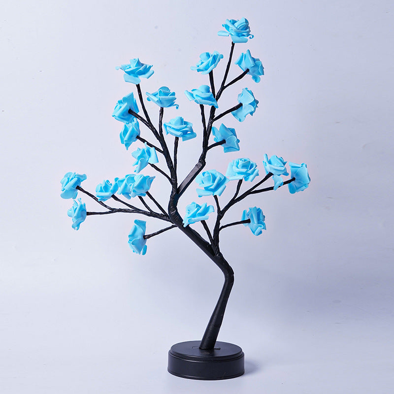 Flower Tree Rose Lamp – USB-Powered Fairy Desk Night Light for Weddings, Valentine's & Holiday Decor