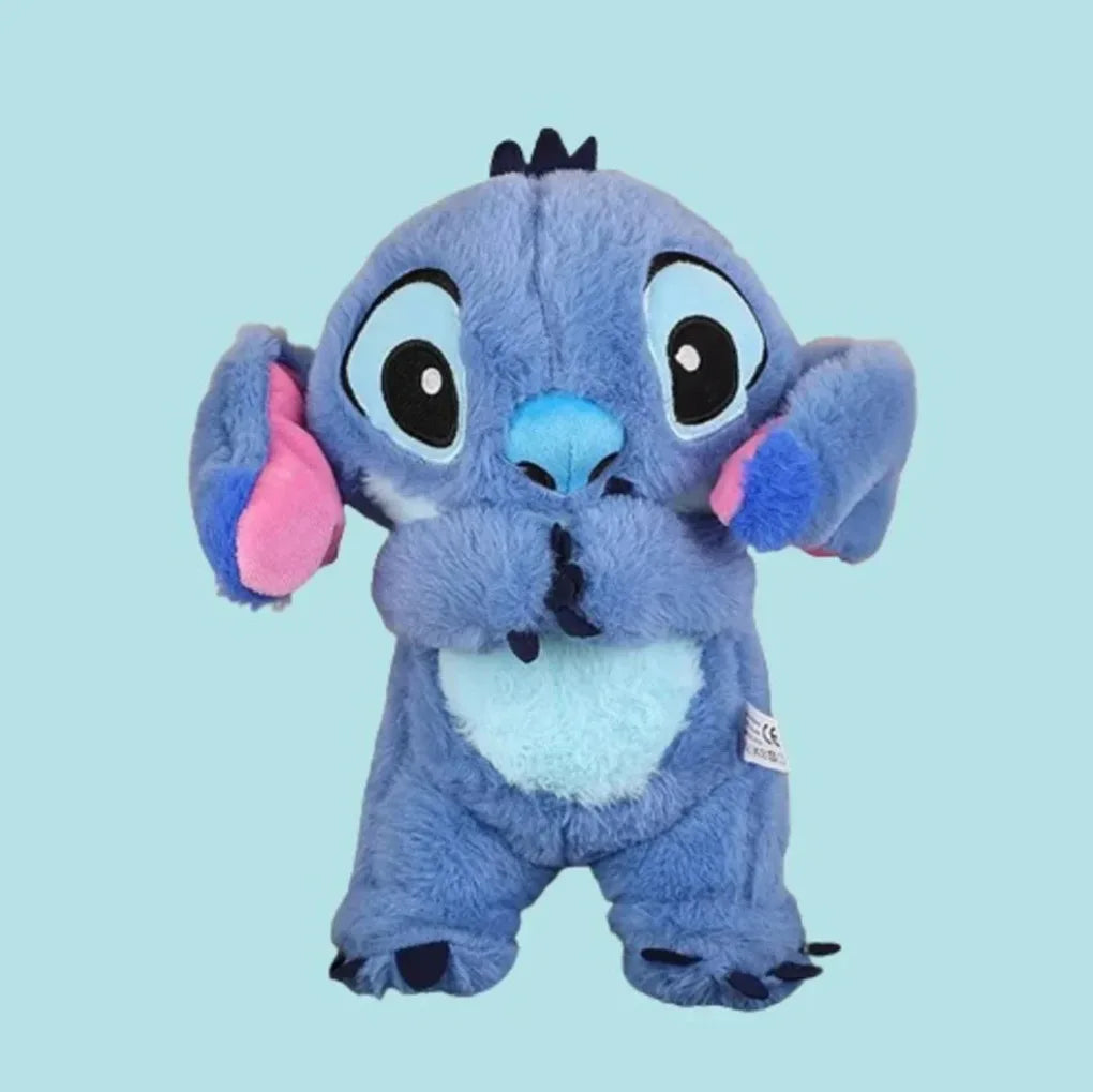 2025 New Lilo&Stitch Plush Doll Breath Child Peluche Kawaii Soothes Toy Anime Baby Music Light Sleep Toys Pink Stitch Kid Gifts