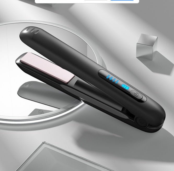 2-in-1 Cordless Hair Straightener & Curler – USB Rechargeable, 5000mAh Battery, Adjustable Heat Settings for Dry & Wet Hair