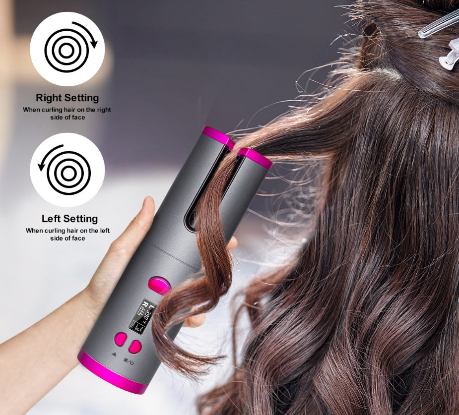 Wireless USB Charging Curling Iron – Portable Multifunctional Hair Curler with Adjustable Heat & Timer Settings