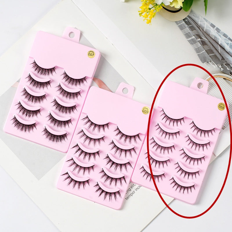 5 Pairs Manga-Inspired False Eyelashes – Natural Wispy Korean Anime Cosplay Lashes