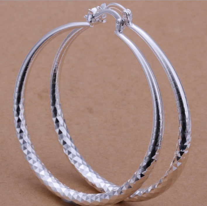 925 Silver Large Hoop Earrings – Bold Statement Jewelry for Women