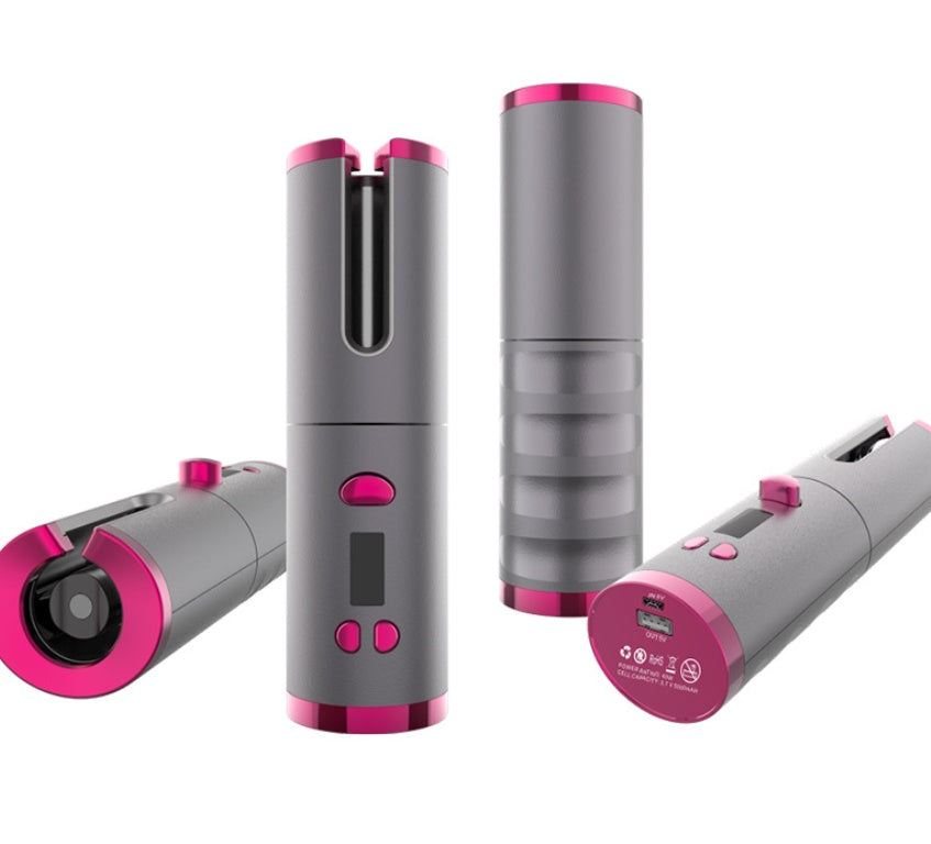 Wireless USB Charging Curling Iron – Portable Multifunctional Hair Curler with Adjustable Heat & Timer Settings