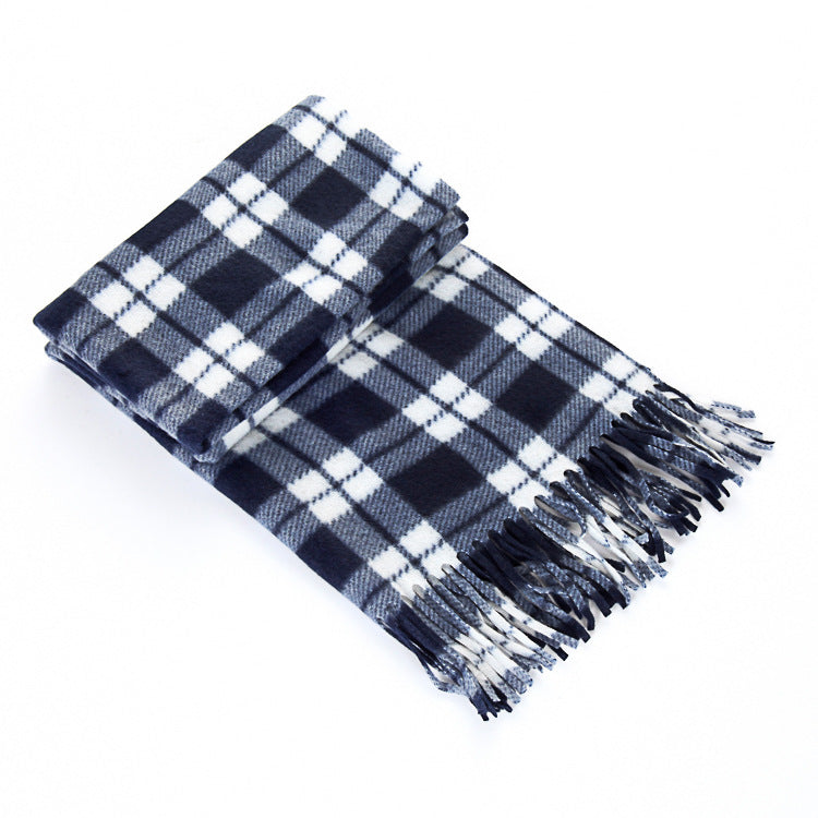 Classic Black & White Plaid Thermal Scarf – Unisex Oversized Winter Wrap