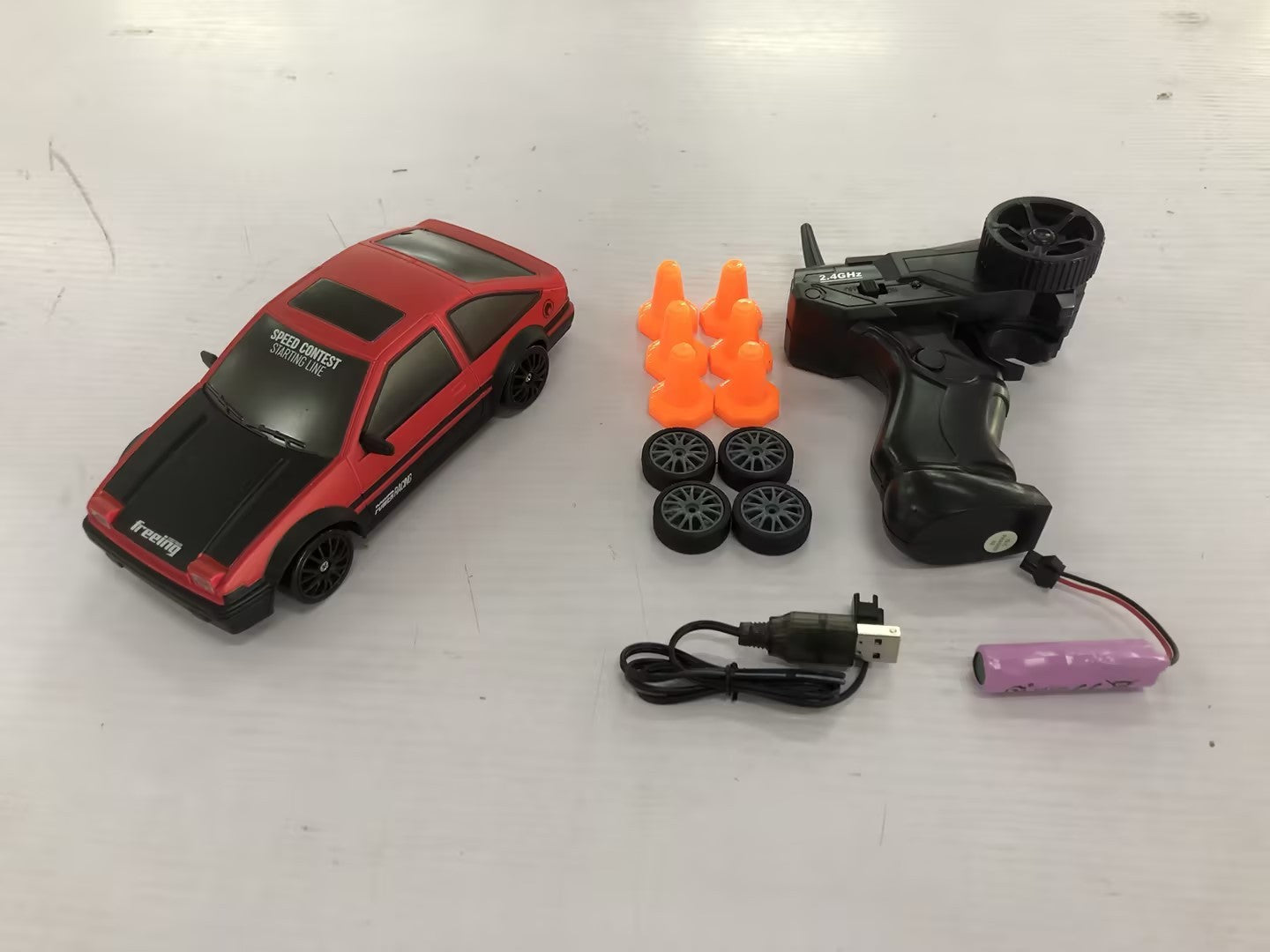 2.4GHz 4WD RC Drift Car – 1:24 Scale Remote Control GTR AE86 Model with LED Lights