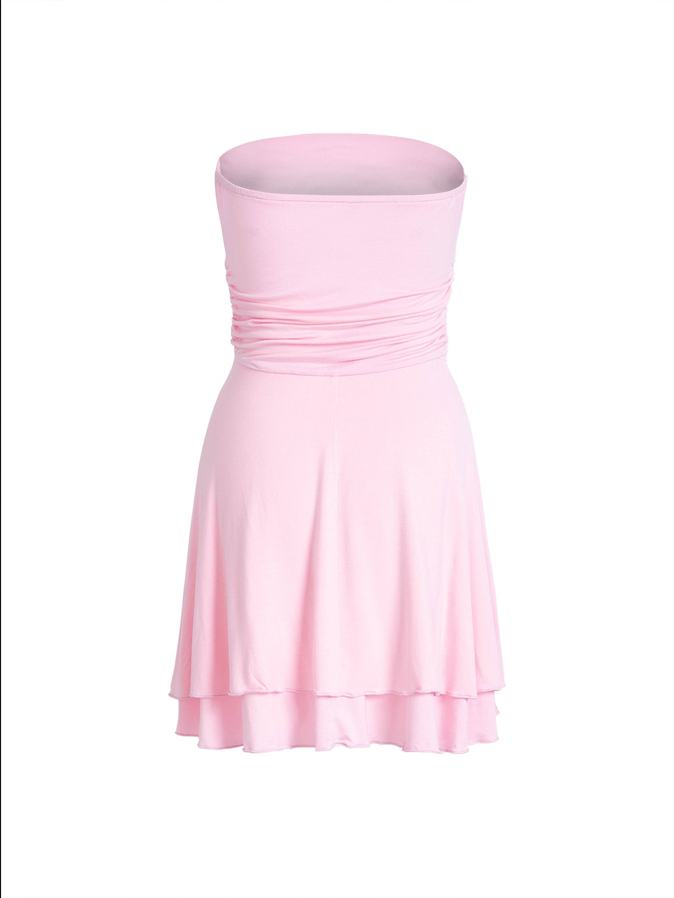 Y2K Tube Top Mini Dress – Sexy Pleated Bodycon Strapless Summer Dress for Women