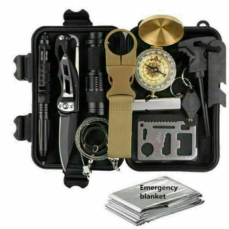 14-in-1 Outdoor Emergency Survival Kit – Compact Tactical Gear Set for Camping, Hiking & Emergency Preparedness
