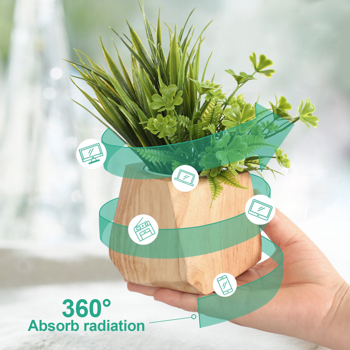 Rustic Wooden Flowerpot – Handcrafted Planter for Home & Garden Decoration