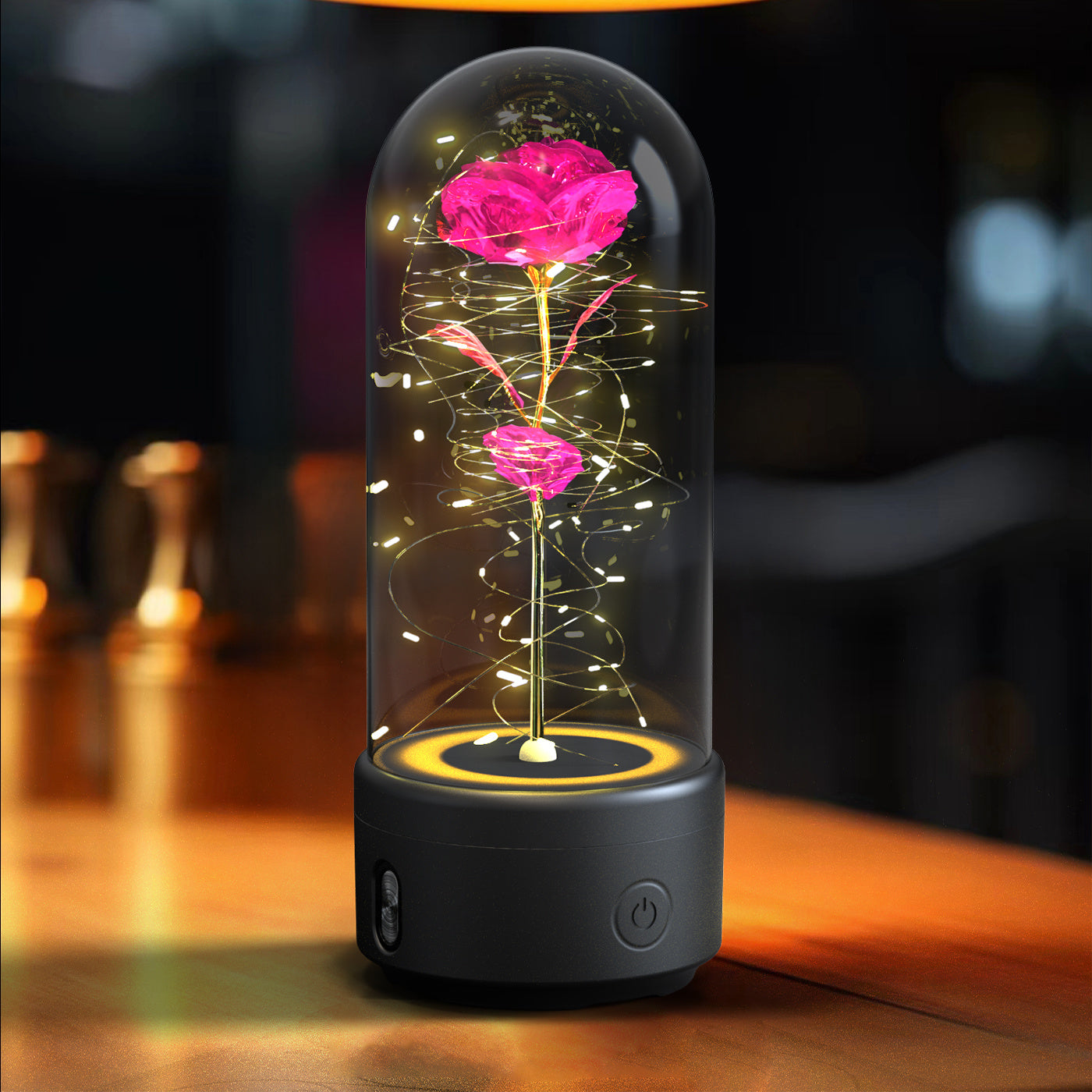 Creative 2-in-1 Rose Flowers LED Light & Bluetooth Speaker – Perfect Valentine's Day Gift