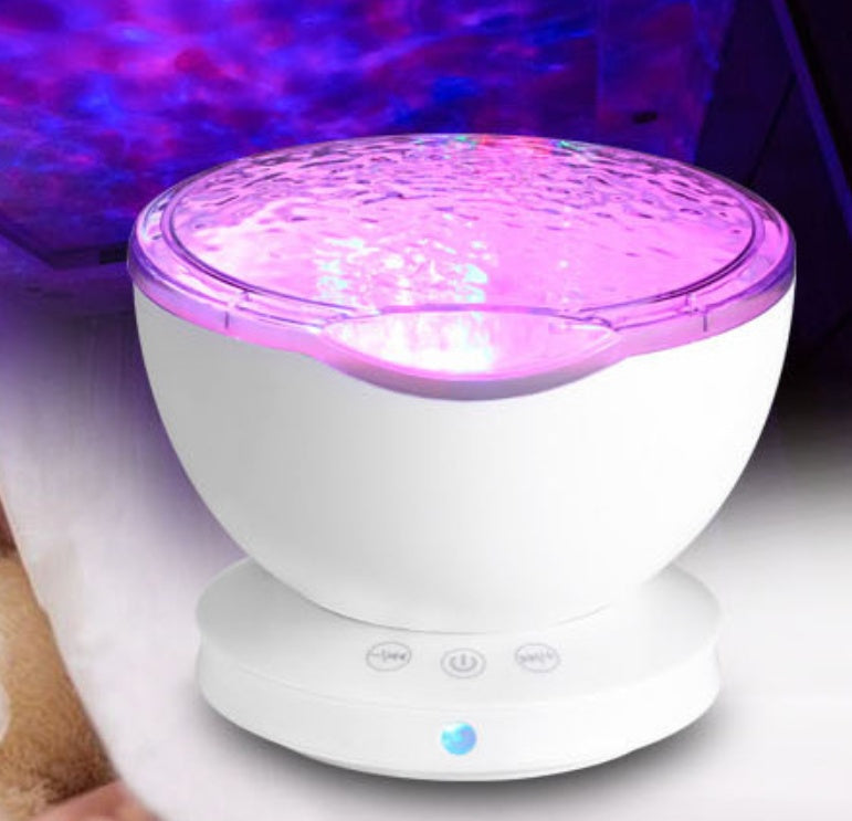 Ocean Wave Projector LED Night Light with Remote Control – TF Card Music Player & Speaker – Aurora Projection Lamp