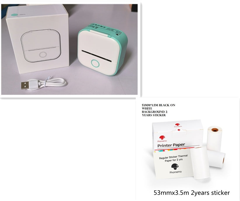 Portable Mini Thermal Label Printer – Bluetooth Sticker Maker & Photo Printer for Home, School & Office Use