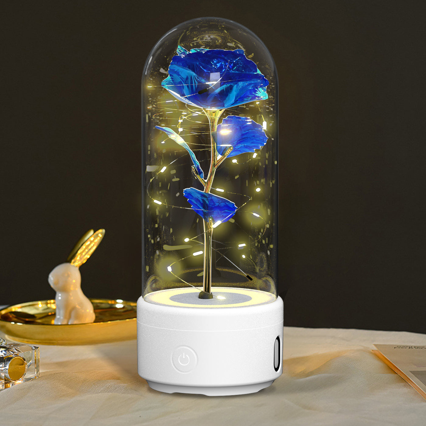 Creative 2-in-1 Rose Flowers LED Light & Bluetooth Speaker – Perfect Valentine's Day Gift